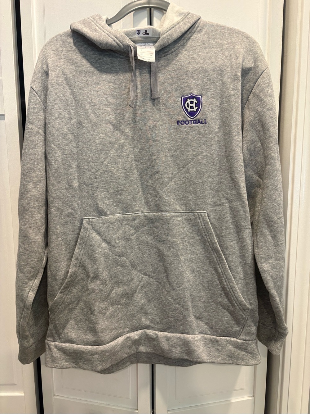 Gray Holy Cross  Football Hoodie Sweatshirt - Adidas